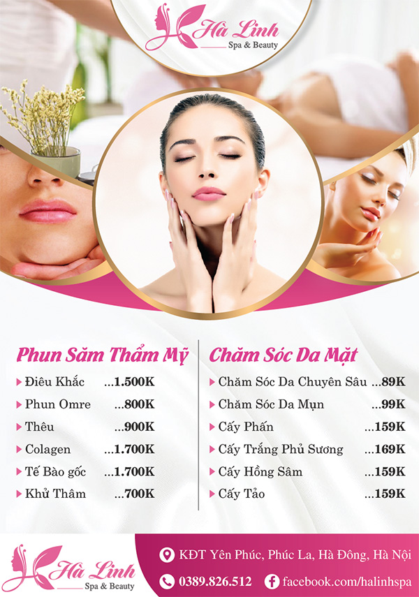 Mẫu menu Spa làm đẹp M29 file AI