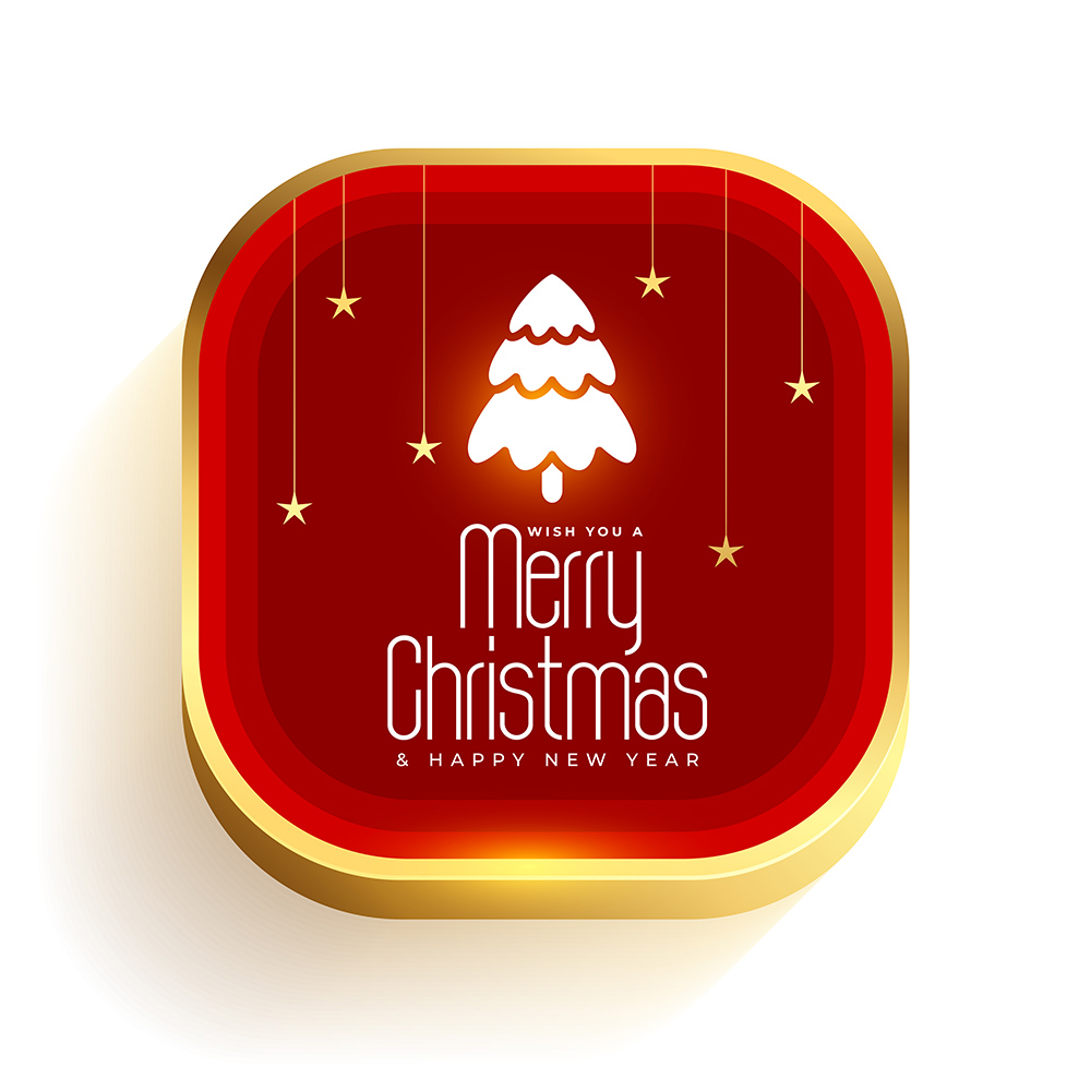 Banner chào mừng noel nền đỏ file vector mẫu số 266