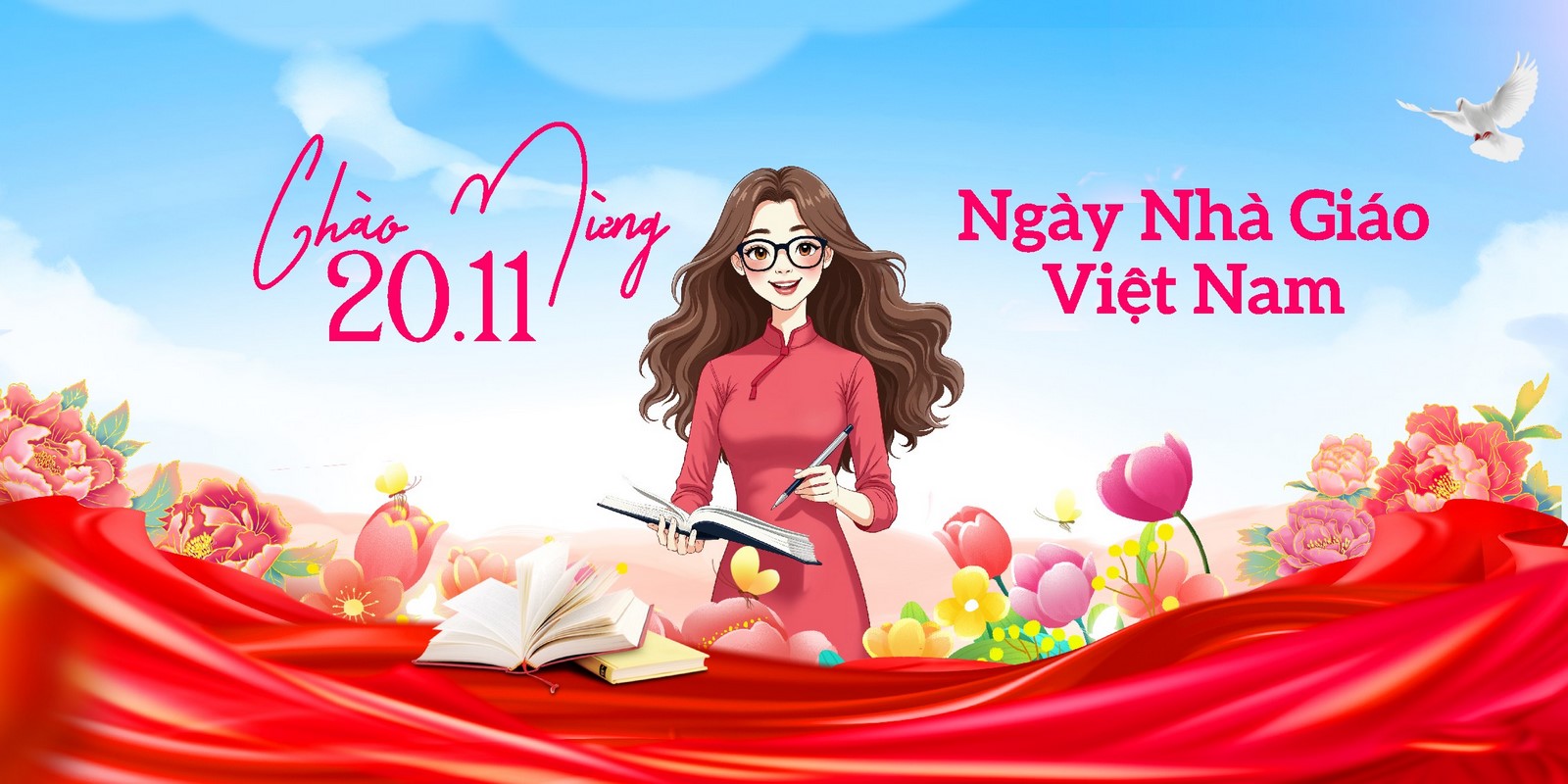 Phông nền tri ân thầy cô chào mừng Ngày Nhà Giáo Việt Nam 20.11 File Corel 35