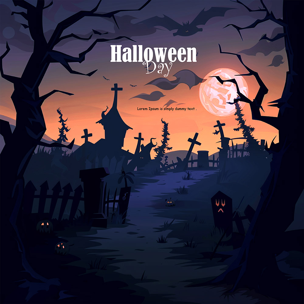 Banner khu rừng kinh dị halloween file PSD - mẫu số 778