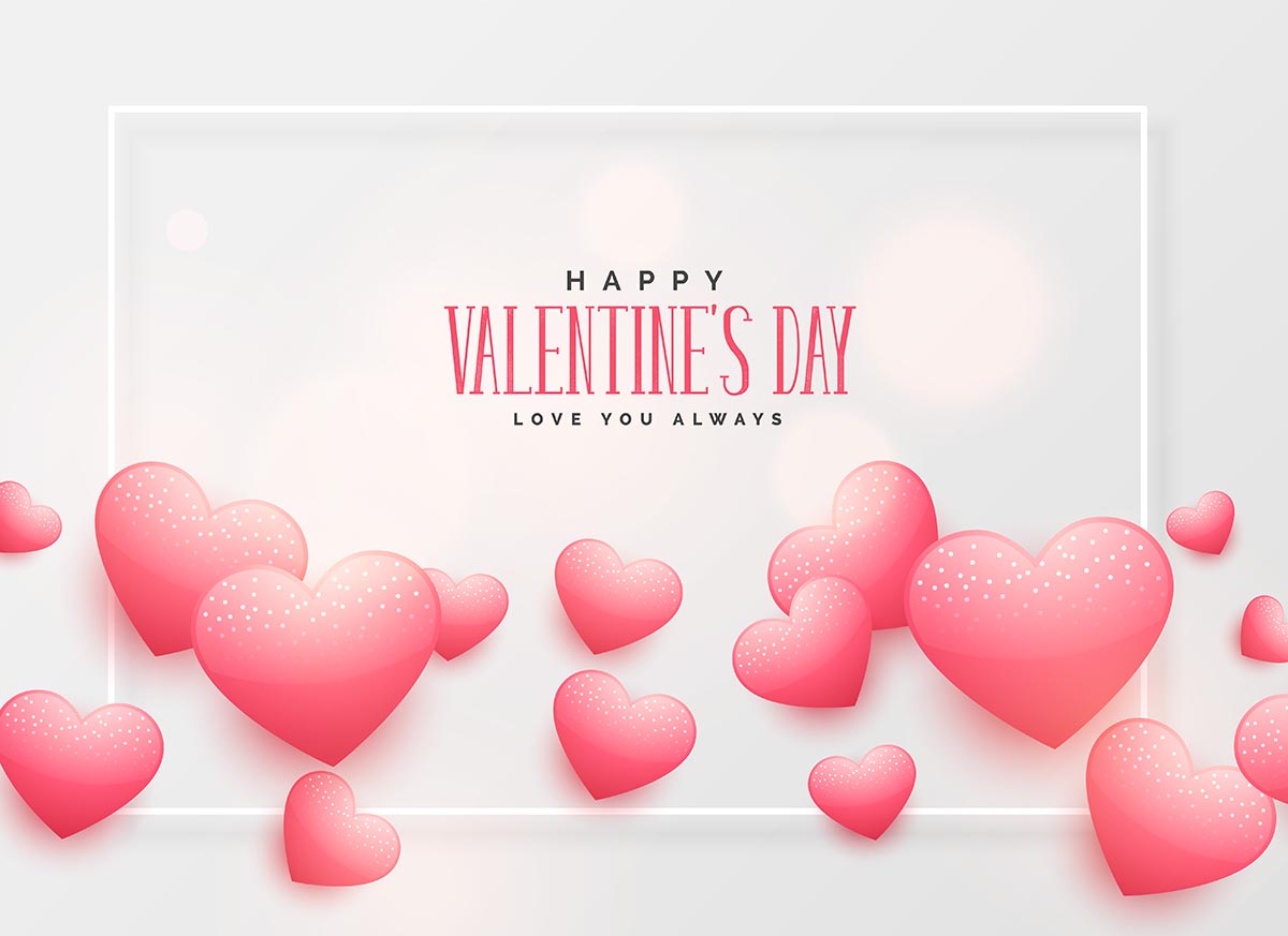 Banner trái tim hồng ngày valentine file vector mẫu số 805