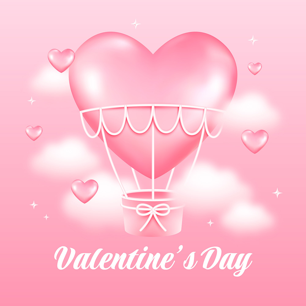 Banner dịp valentine màu hồng lãng mạn file vector mẫu BV328