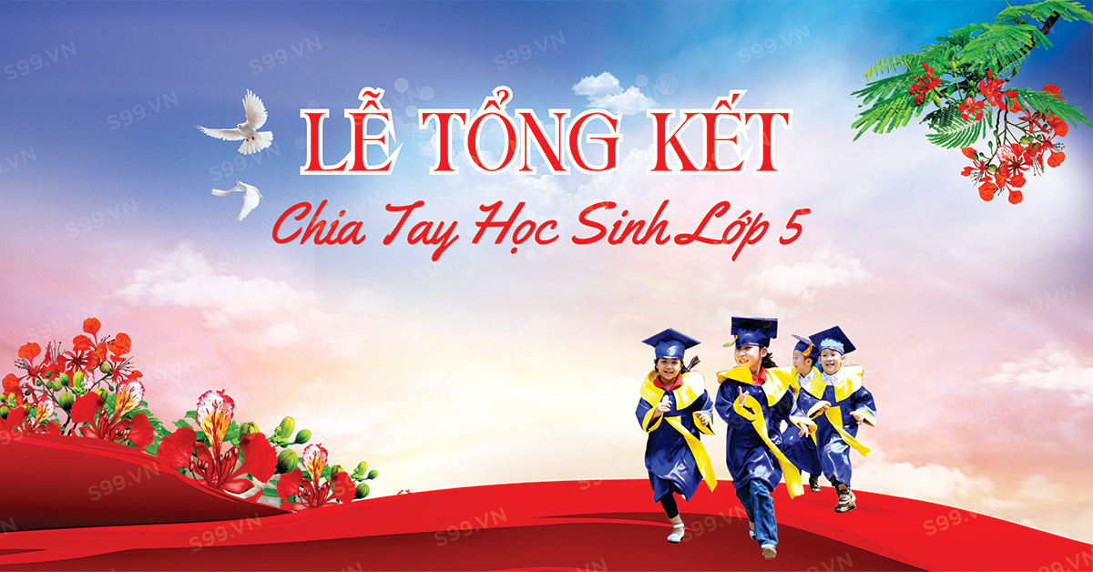 Phông nền, Backdrop lễ tổng kết bế giảng năm học File Corel