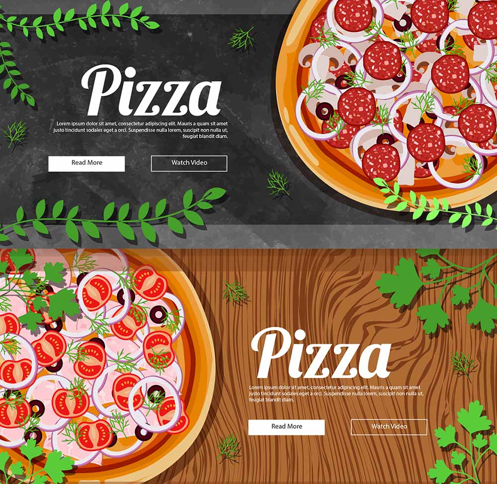 Banner quảng cáo bánh Pizza K50 file EPS