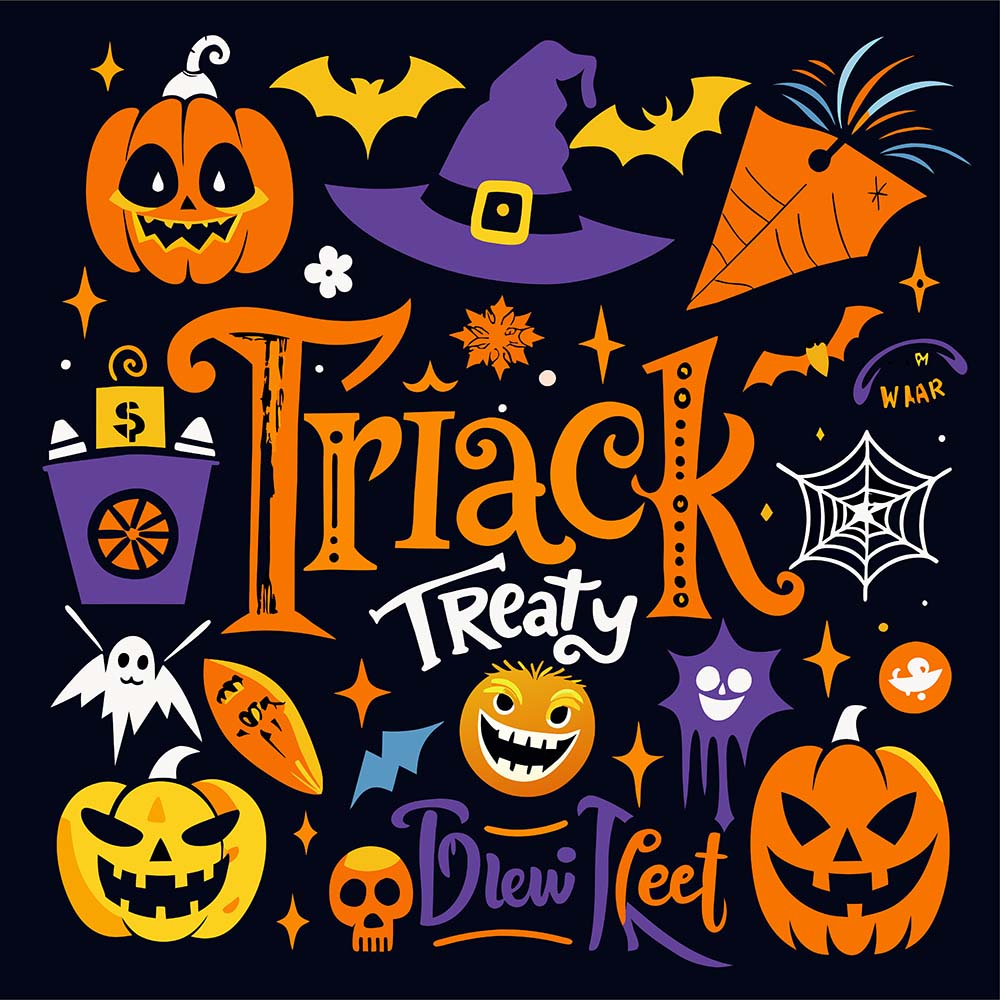 Hình minh họa nhân vật trang trí lễ hội halloween file EPS và AI mẫu MB93