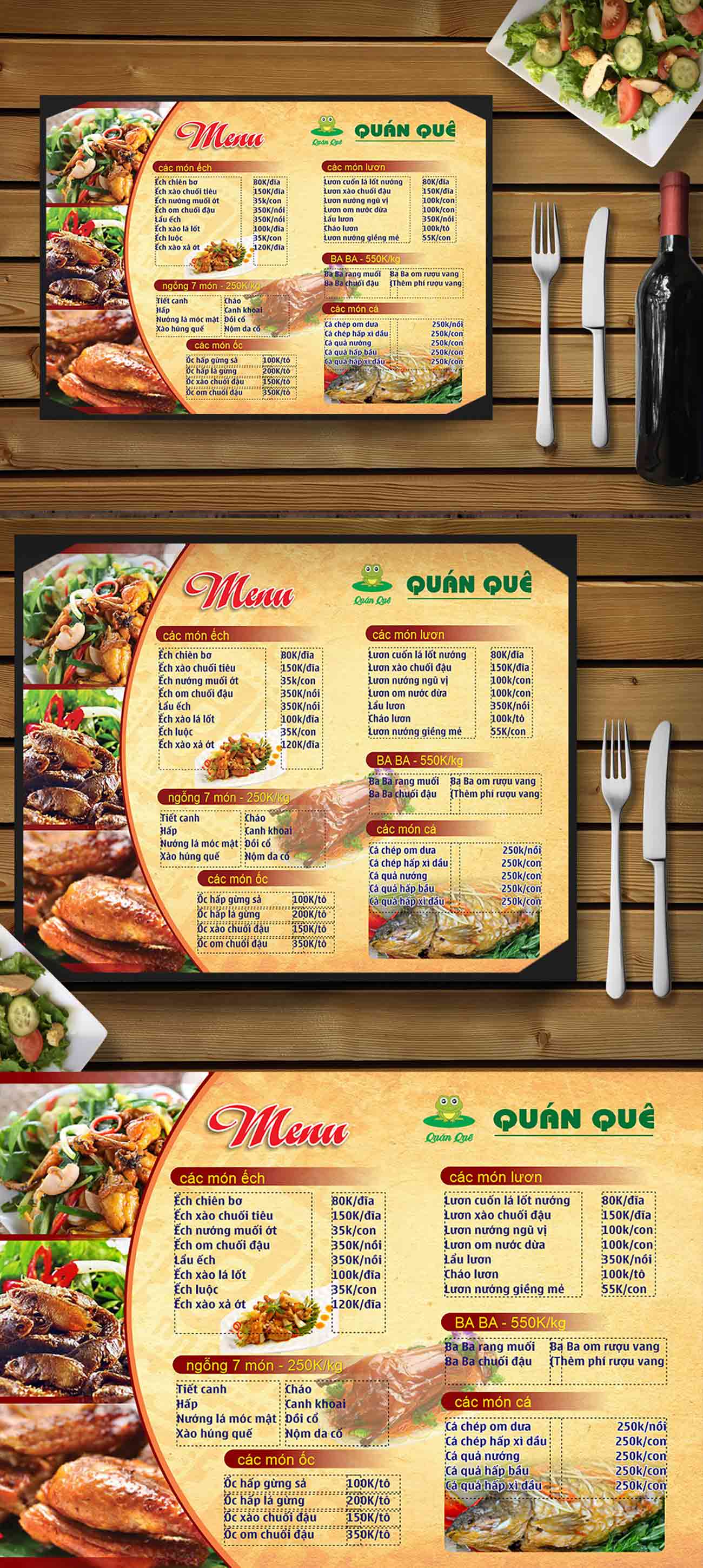 Menu quán quê file CDR