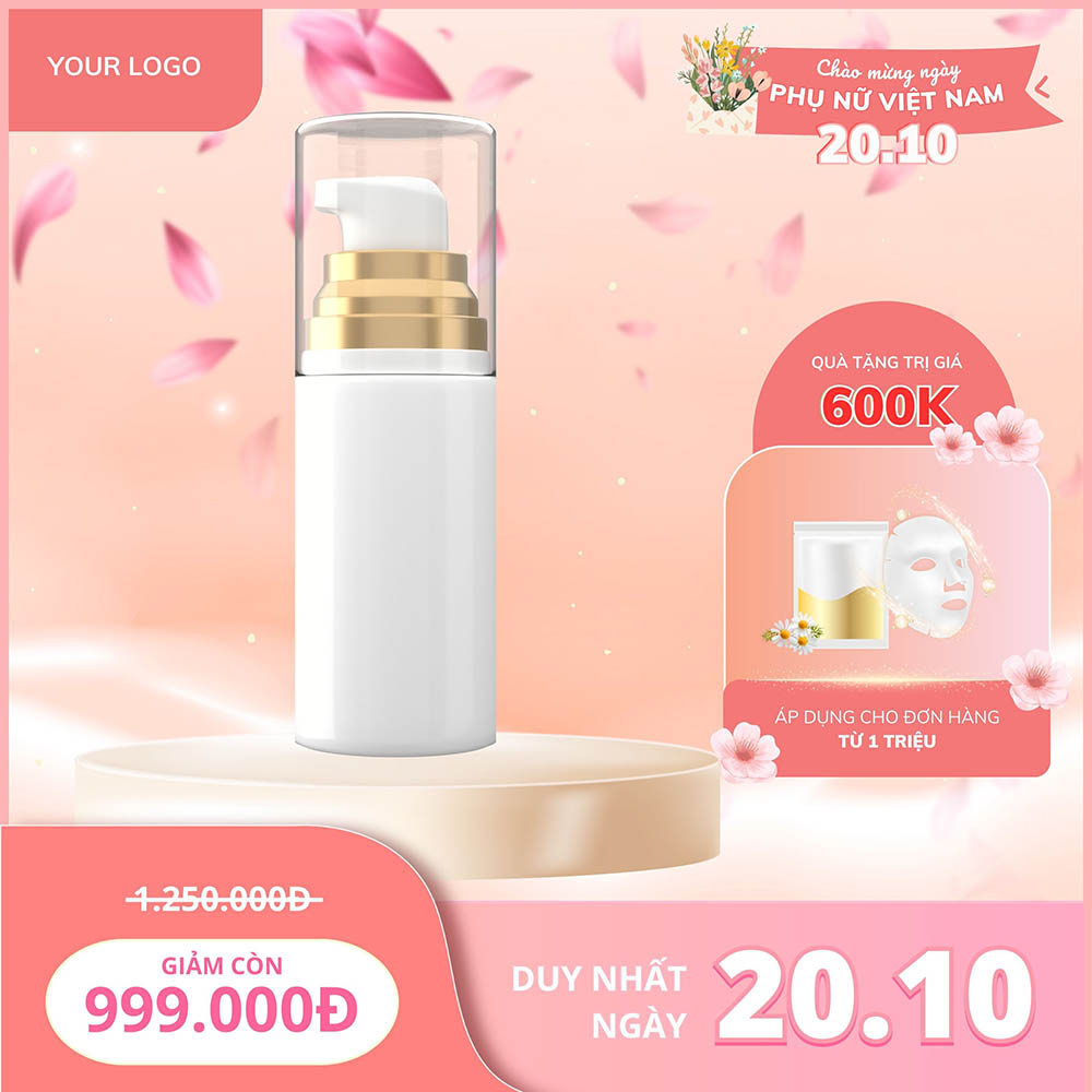 Banner voucher giảm giá mỹ phẩm file vector mẫu số 561