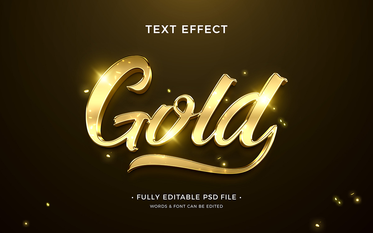 Hiệu ứng text gold file PSD mẫu HU57