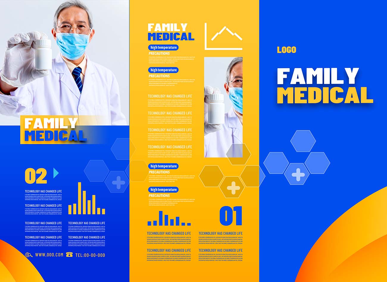 Brochure lĩnh vực nghiên cứu khoa học file PSD mẫu D41