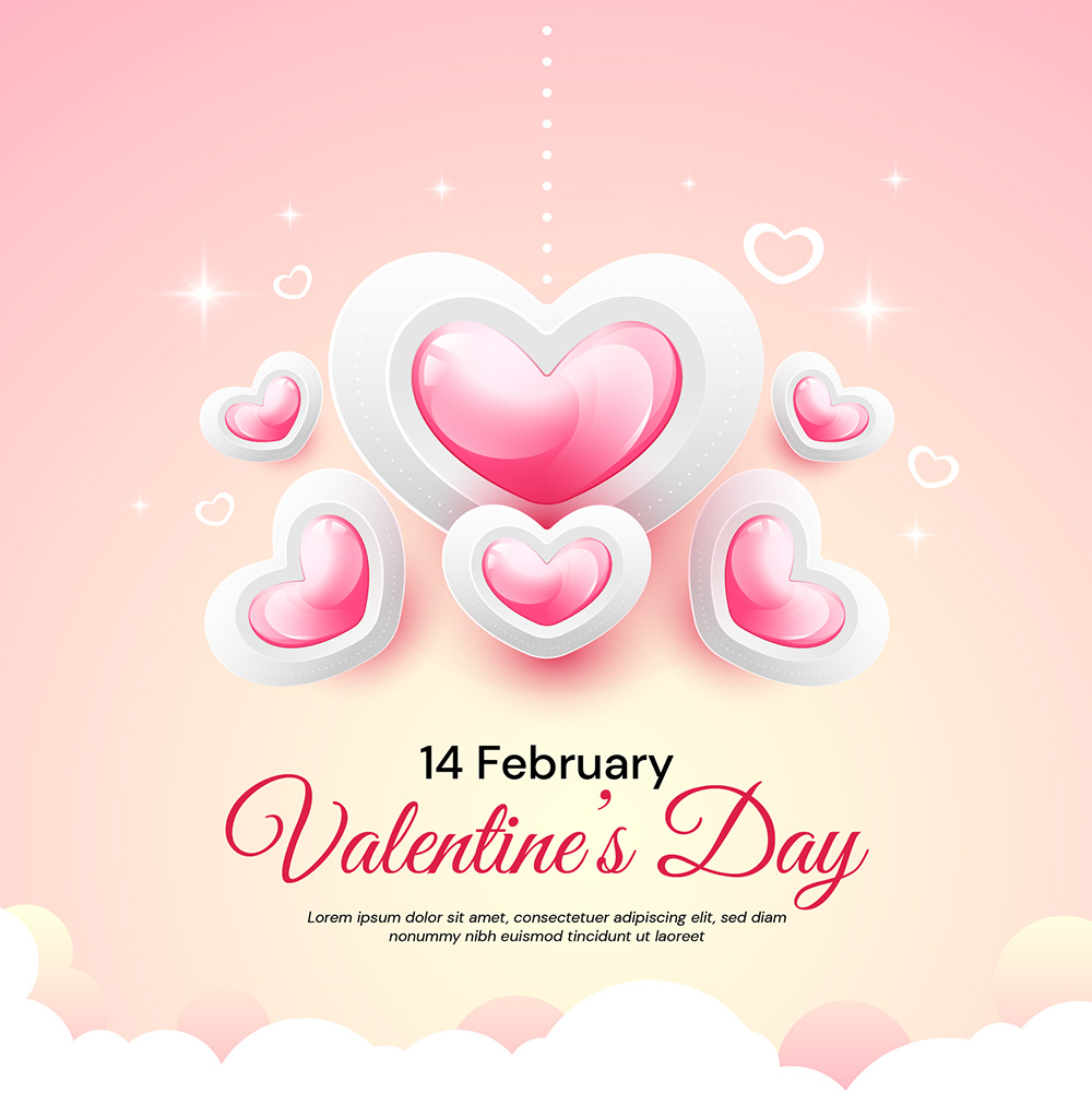 Banner dịp lễ valentine file vector mẫu BV220