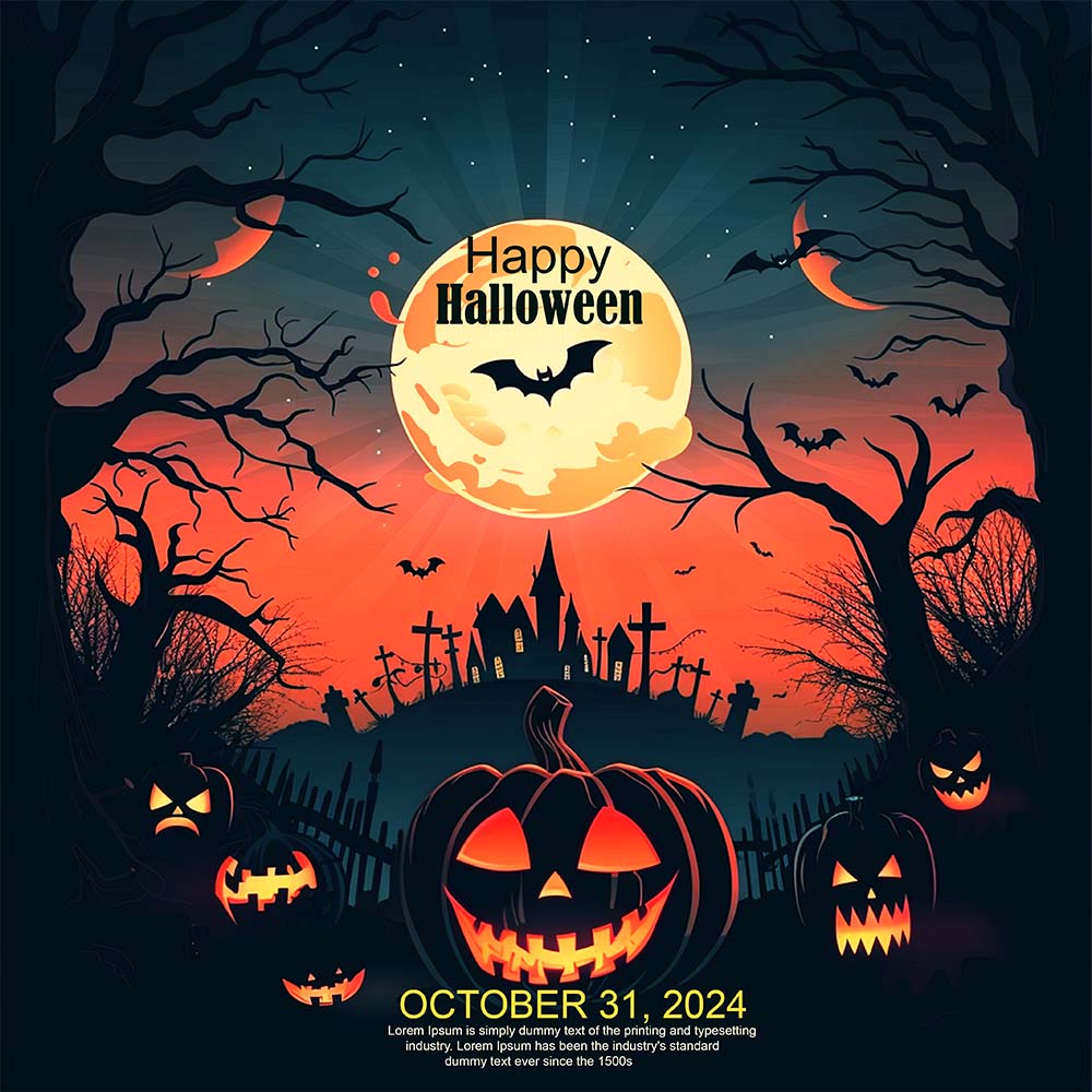 Poster lễ hội halloween file PSD mẫu MB386