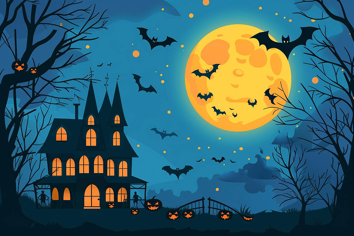 Background ngôi nhà ma quái lễ hội halloween file EPS - mẫu số 330