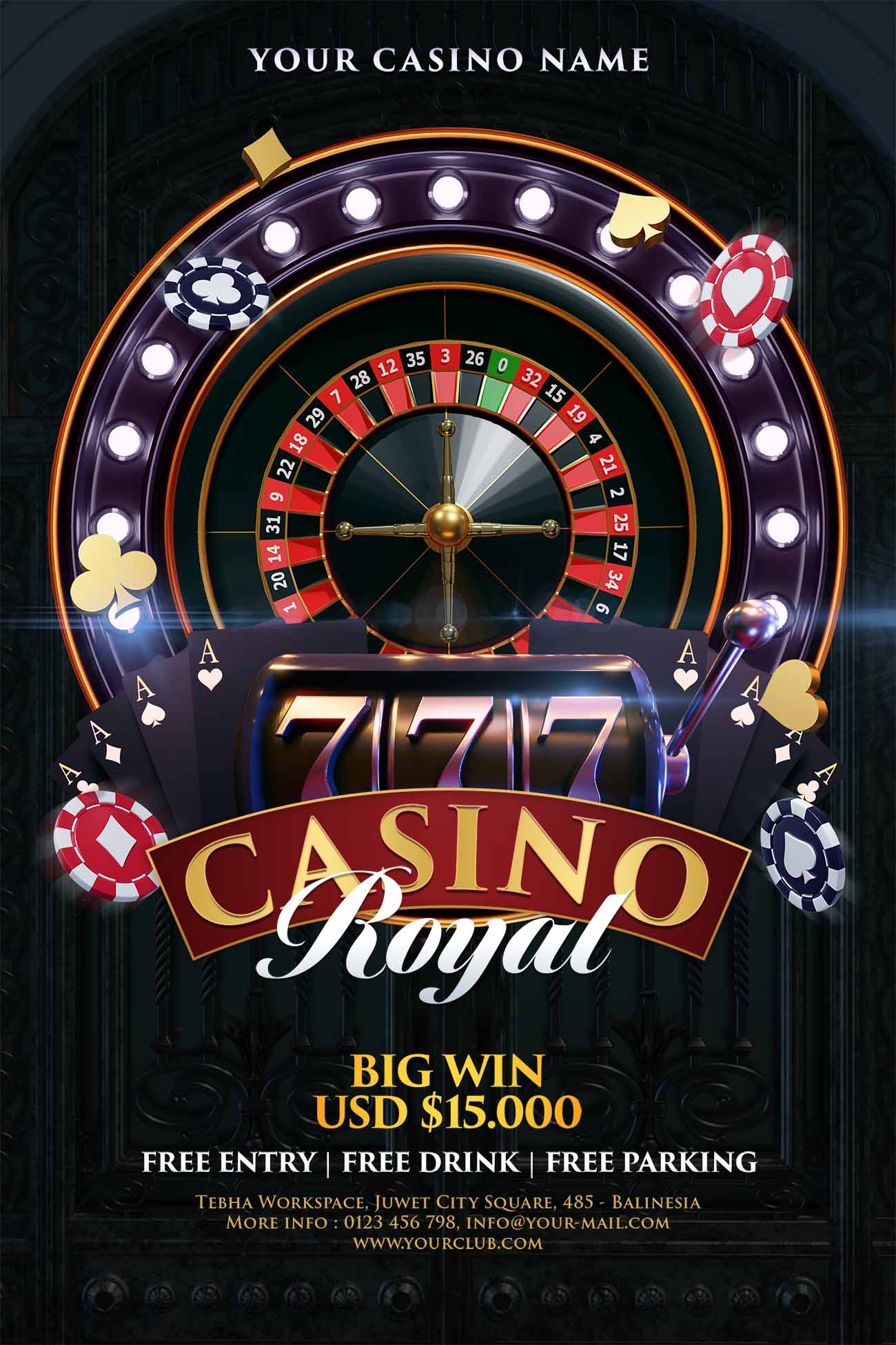 Poster trò chơi casino file PSD mẫu T7