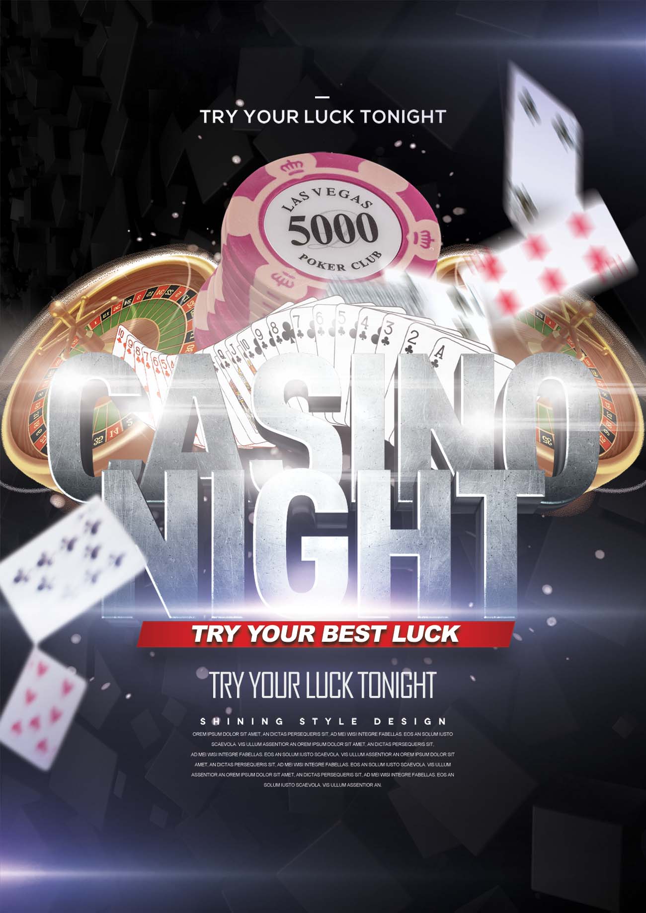 Poster trò chơi casino file PSD mẫu T59