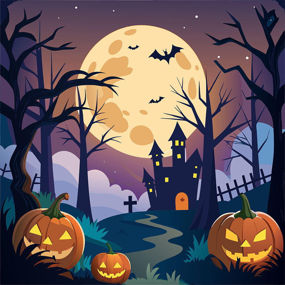 Background lễ halloween kinh dị file EPS và AI mẫu MB41