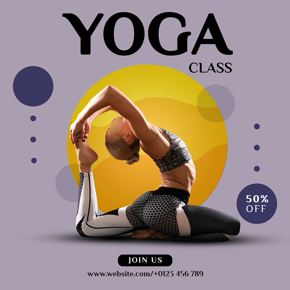 Banner quảng cáo lớp học yoga file PSD - mẫu số 827