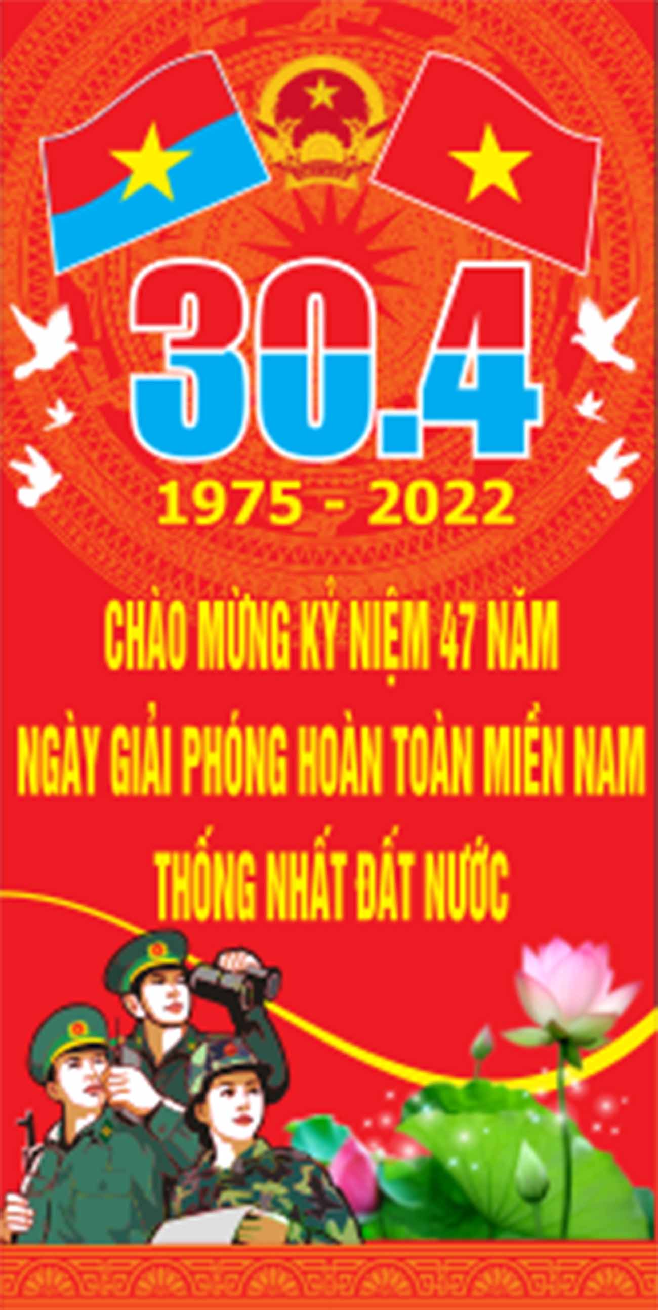 Phướn ngày lễ 30/4 và 1/5 file CDR mẫu K55