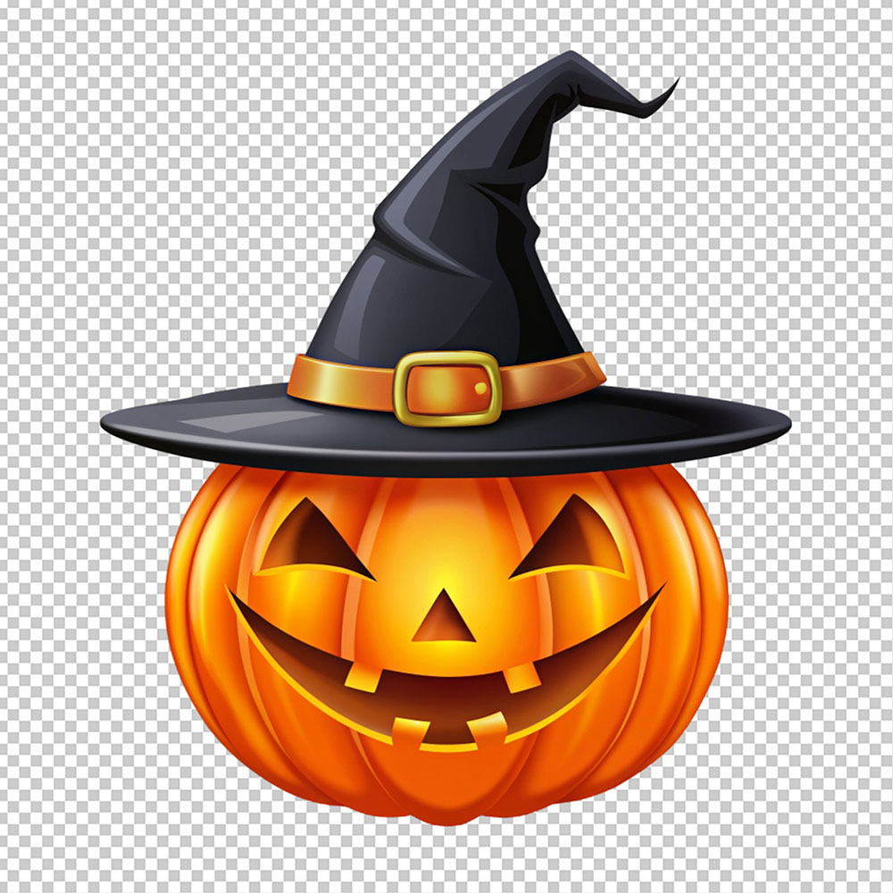 Hình minh họa bí ngô mặt cười dịp lễ hội halloween file PSD mẫu MB335