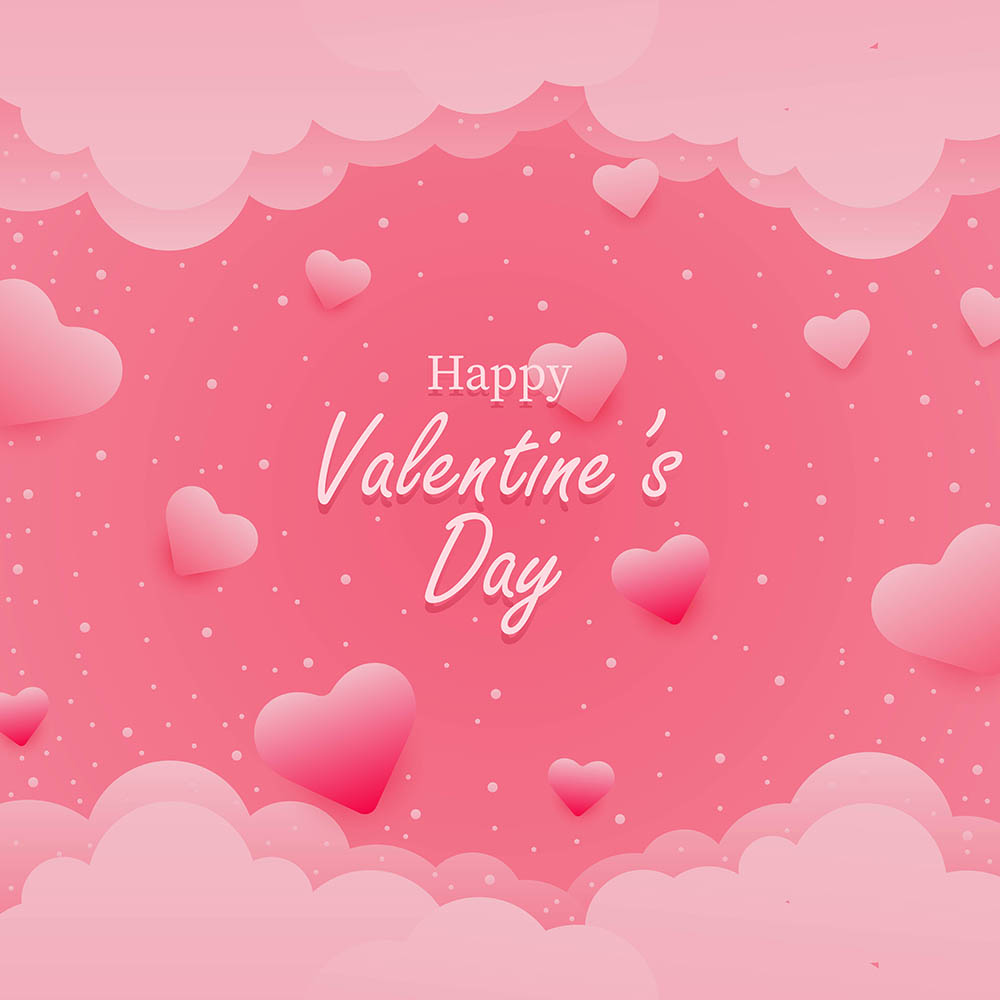 Banner valentine nền trái tim hồng file vector mẫu số 861