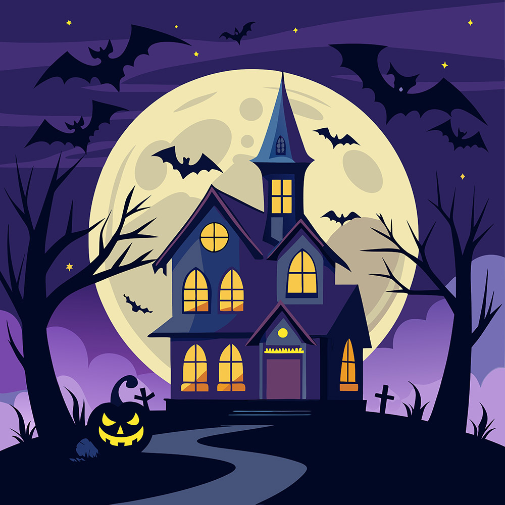 Background đêm hội hóa trang halloween file EPS - mẫu số 135