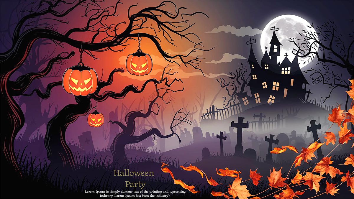 Background khu rừng ma quái halloween file PSD - mẫu số 497