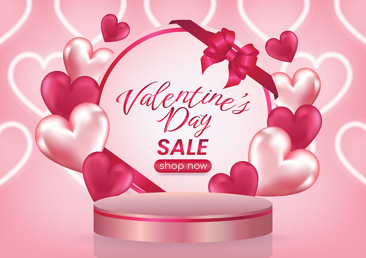 Banner sale dịp lễ valentine file vector mẫu BV104