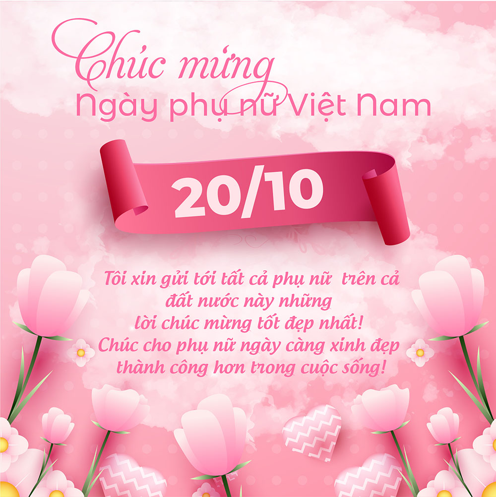 Thiệp chúc mừng ngày phụ nữ việt nam file EPS và AI mẫu PN255