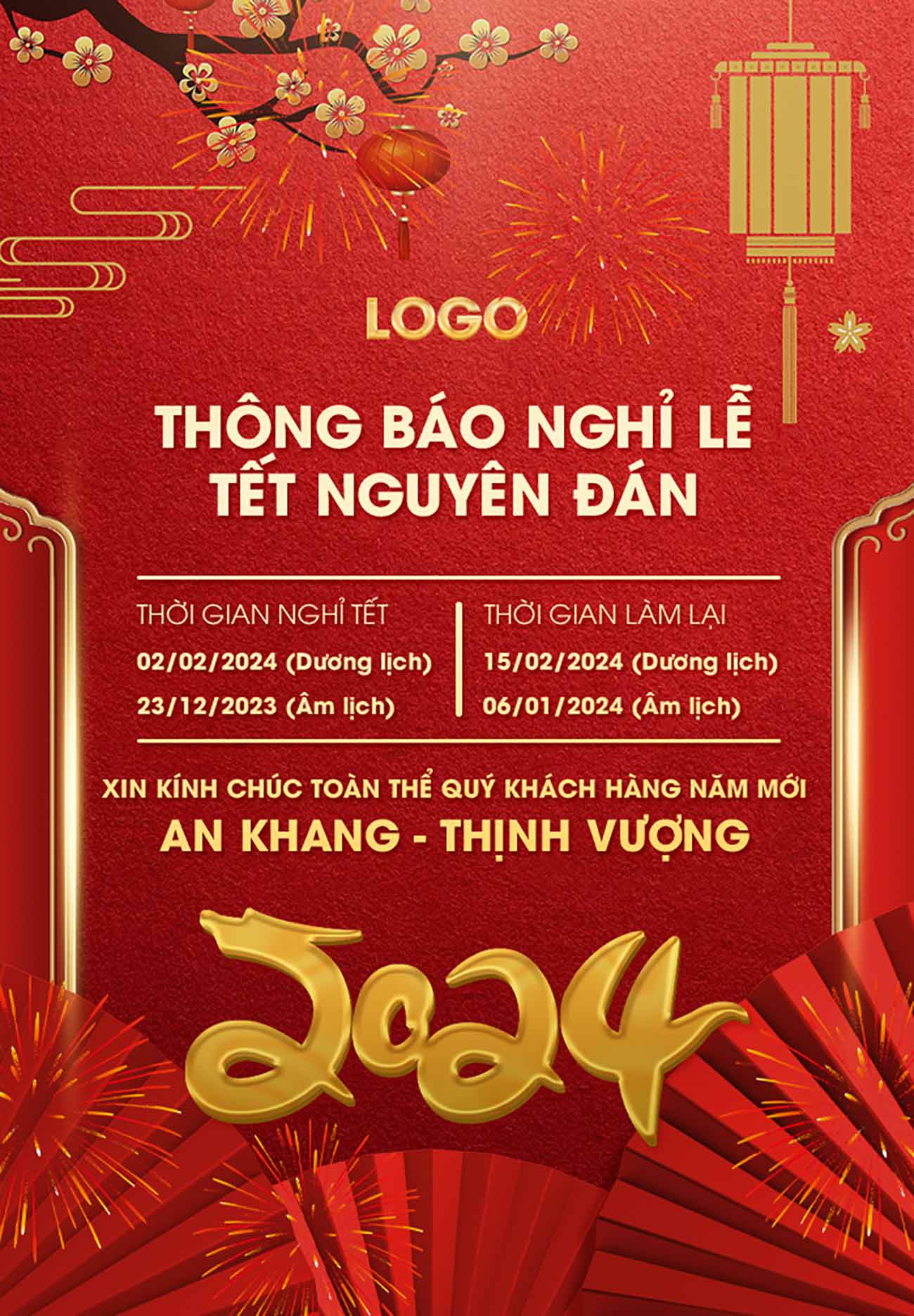 Poster thông báo lịch nghỉ lễ file JPG