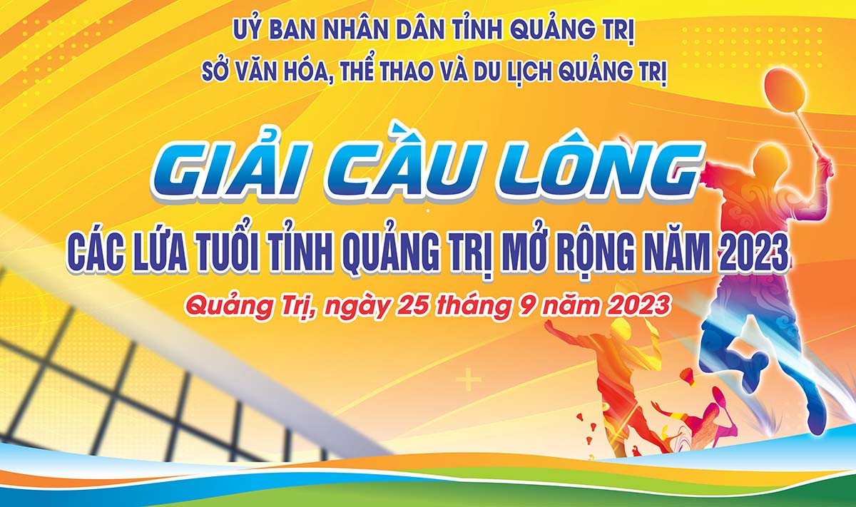 Backdrop giải cầu lông mẫu 25 file Corel