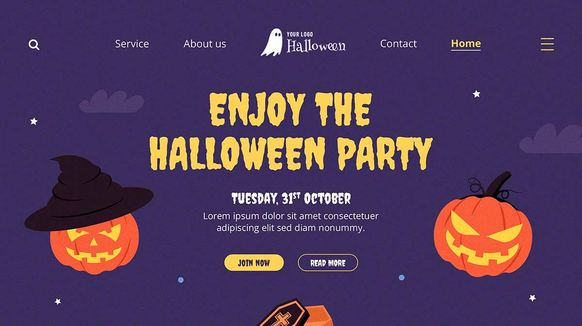 Banner lễ hội halloween file PSD mẫu MB442