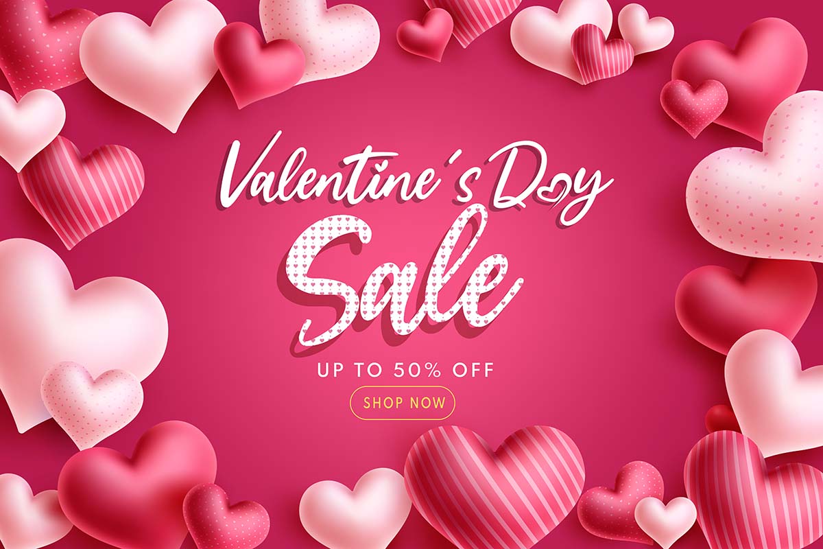 Banner sale ngày lễ valentine file vector mẫu BV375