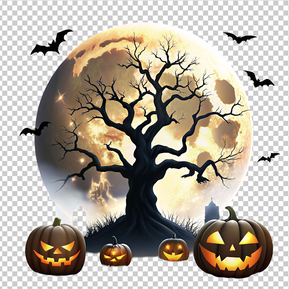 Hình minh họa nhân vật trang trí lễ hội halloween file PSD mẫu MB258