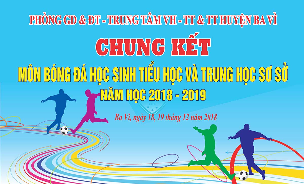 Backdrop trận chung kết bóng đá học sinh 35 file Corel