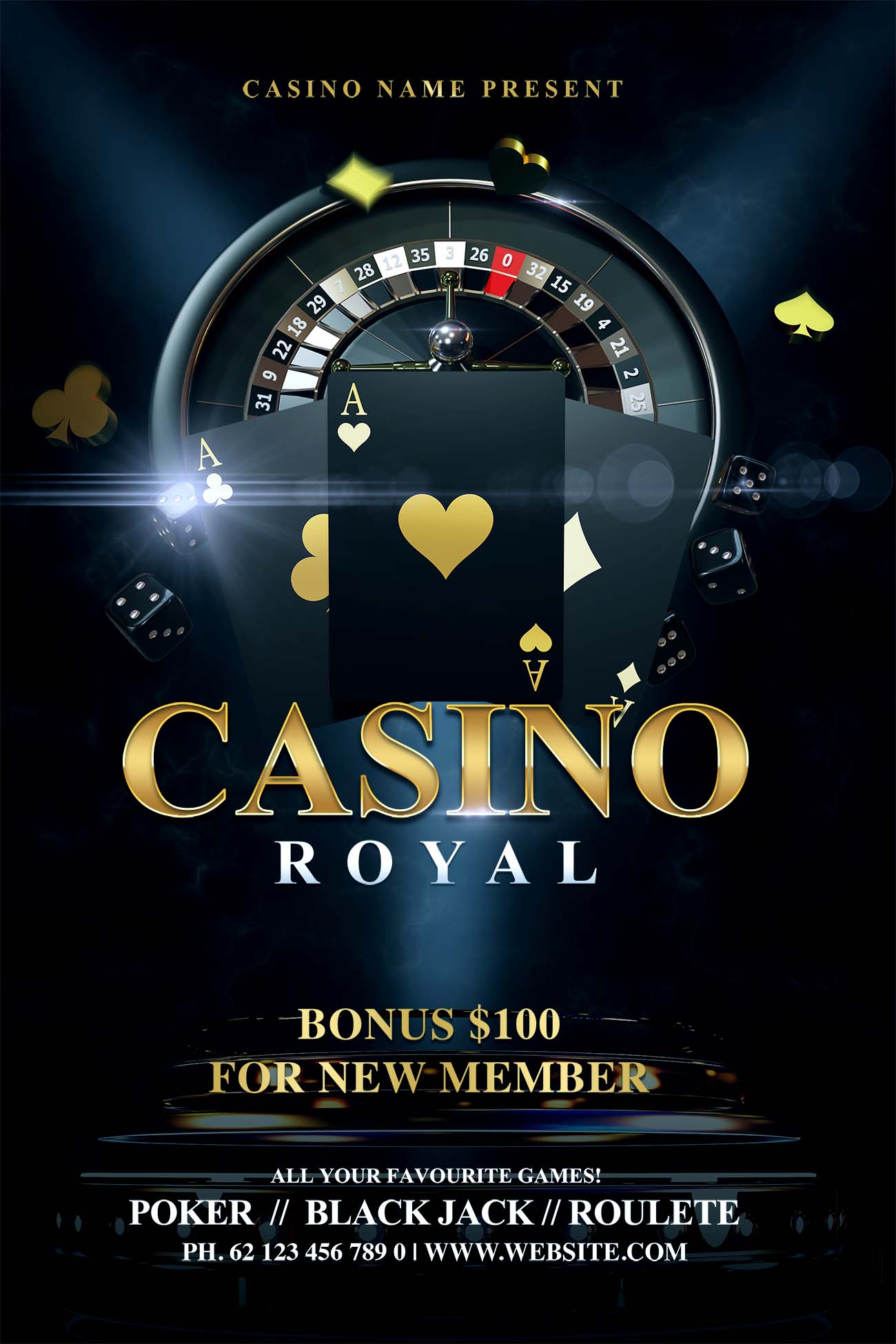 Poster trò chơi casino file PSD mẫu T54