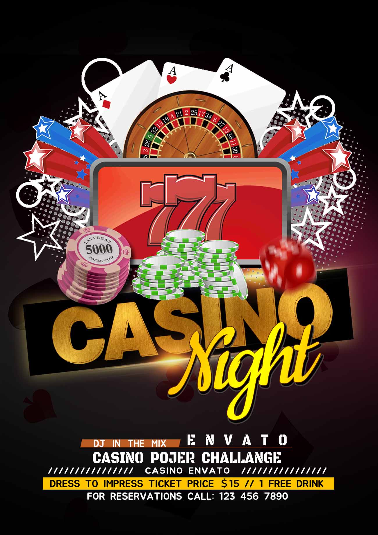 Poster trò chơi casino file PSD mẫu T35