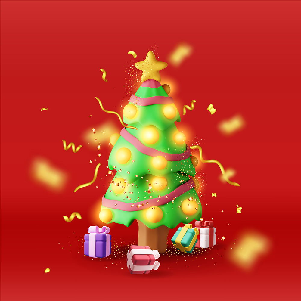 Hình ảnh cây thông noel file vector mẫu BN291