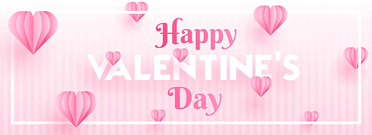 Banner ngày valentine nền hồng trái tim file vector mẫu số 866