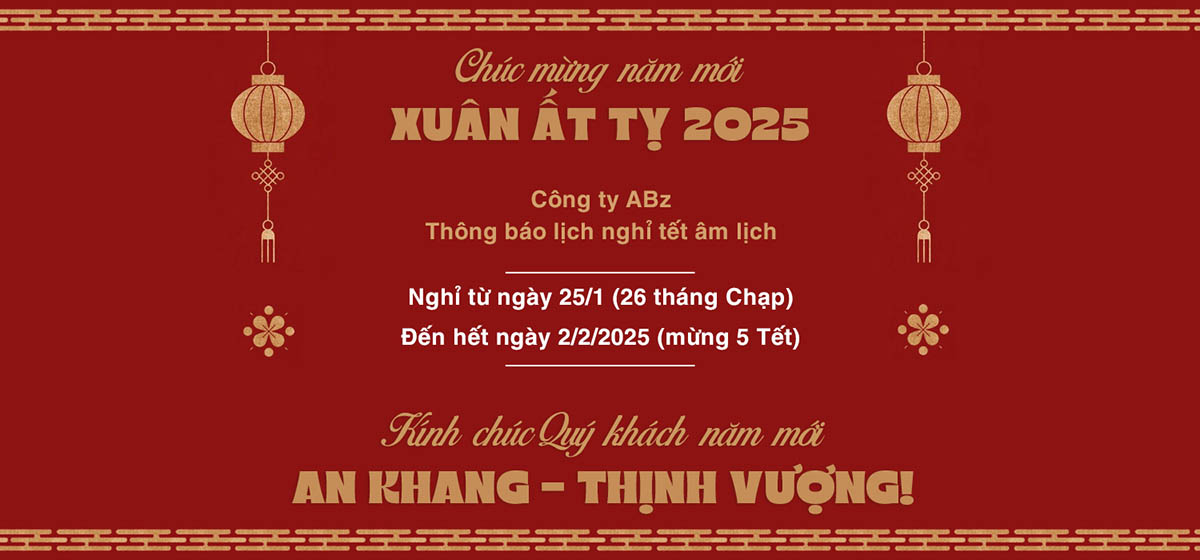 Thông báo lịch nghỉ tết nguyên đán năm 2025 file PSD mẫu số 307