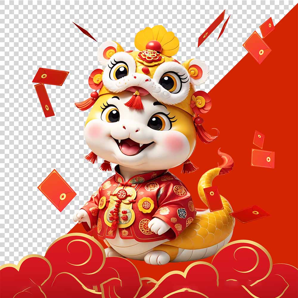 Hình ảnh con rắn năm mới cute file PNG mẫu OC95