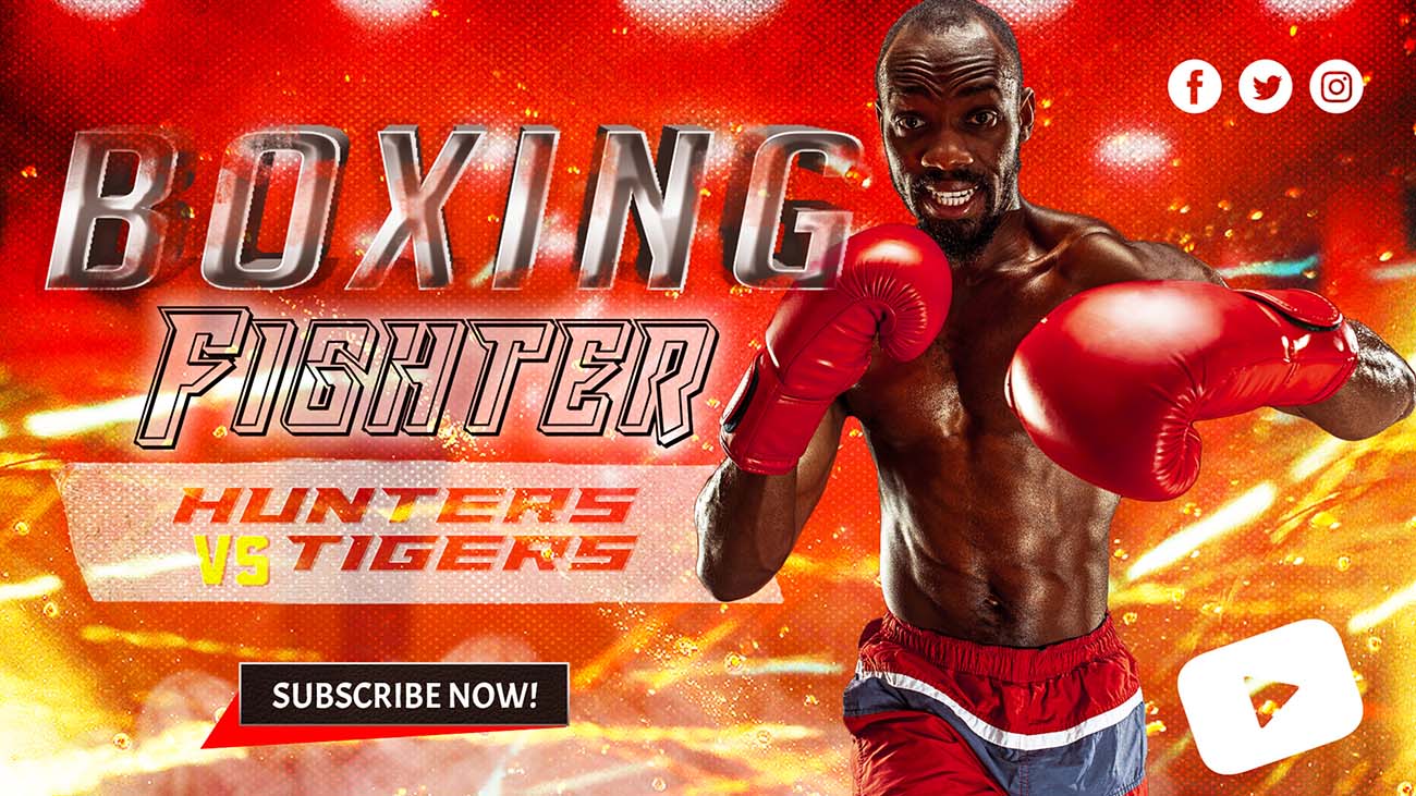 Banner võ sĩ thi đấu boxing A33 file PSD