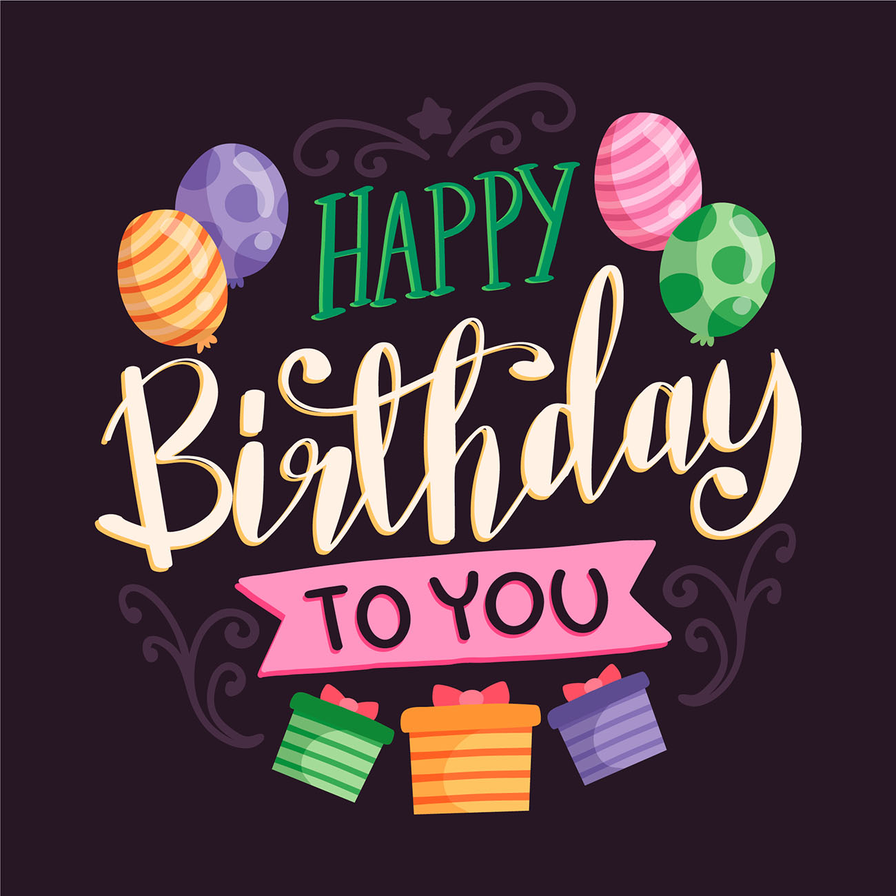 Bộ chữ typo happy birthday mềm mại cách điệu file EPS và AI mẫu K143