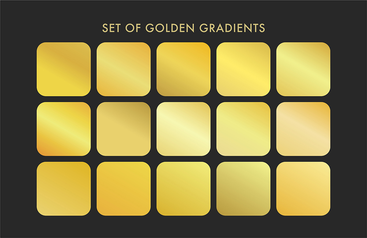 Bộ màu gold gradient sử dụng cho thiết kế file EPS - mẫu số 44