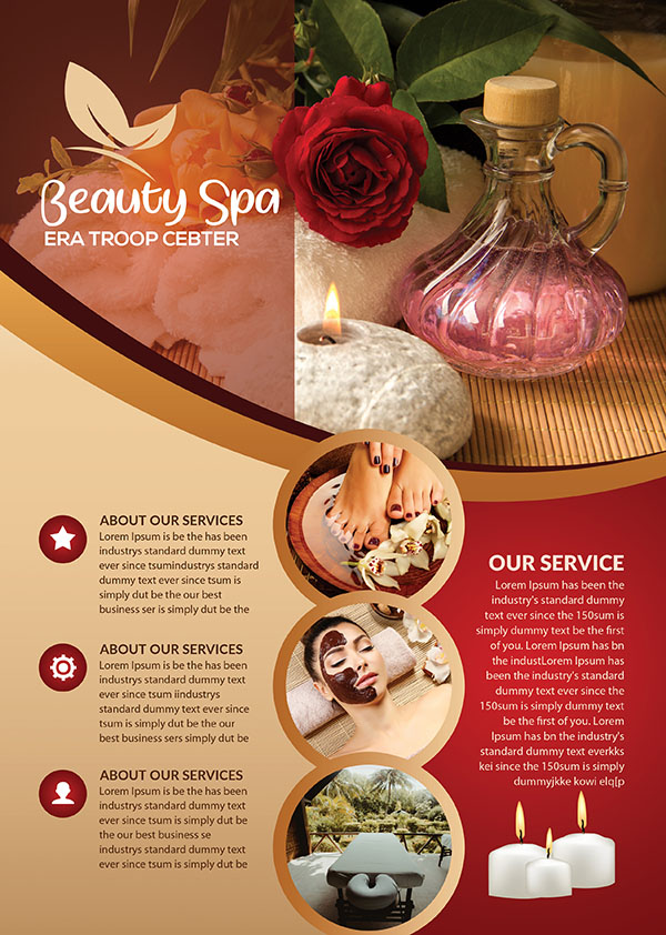 Poster quảng cáo dịch vụ spa file PSD mẫu KF20