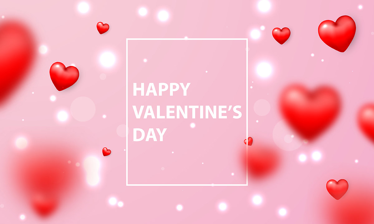 Banner valentine trái tim đỏ nền hồng file vector mẫu số 778