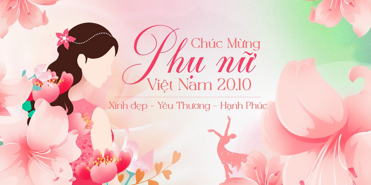 Banner chúc mừng ngày phụ nữ việt nam file CDR mẫu PN290