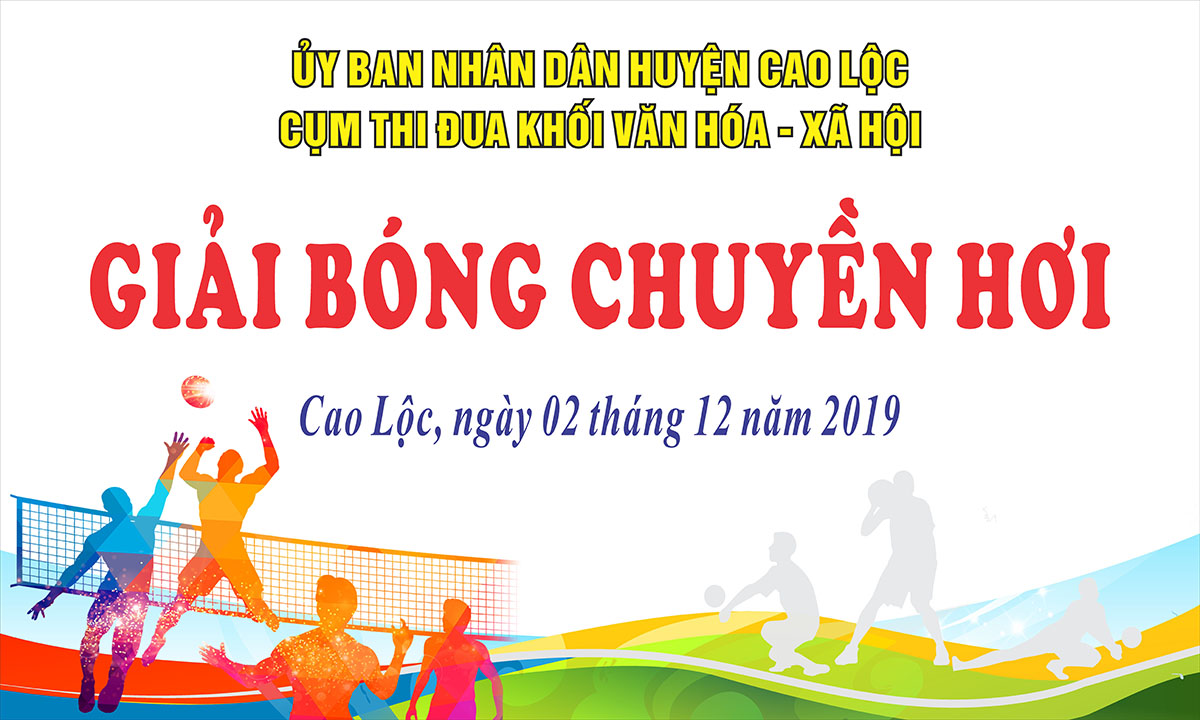 Backdrop giải bóng chuyền hơi mẫu 52 file Corel