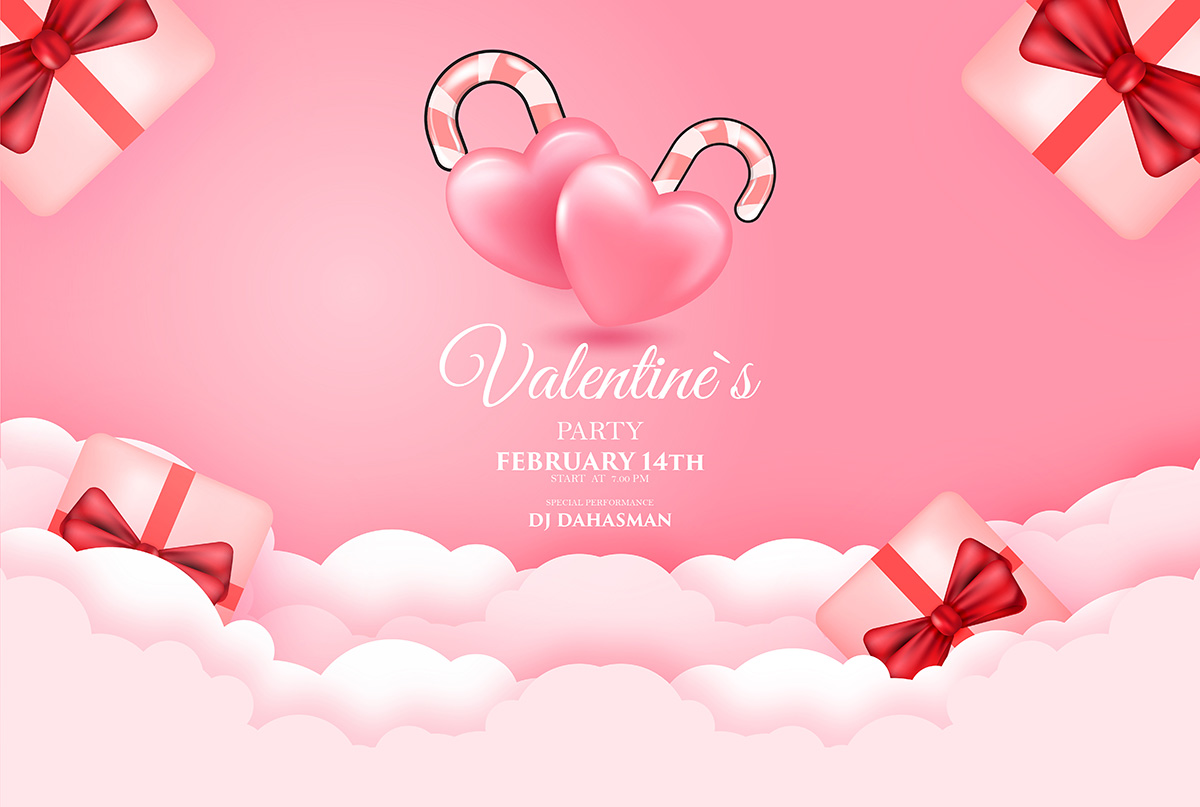 Banner ngày valentine file vector mẫu BV114