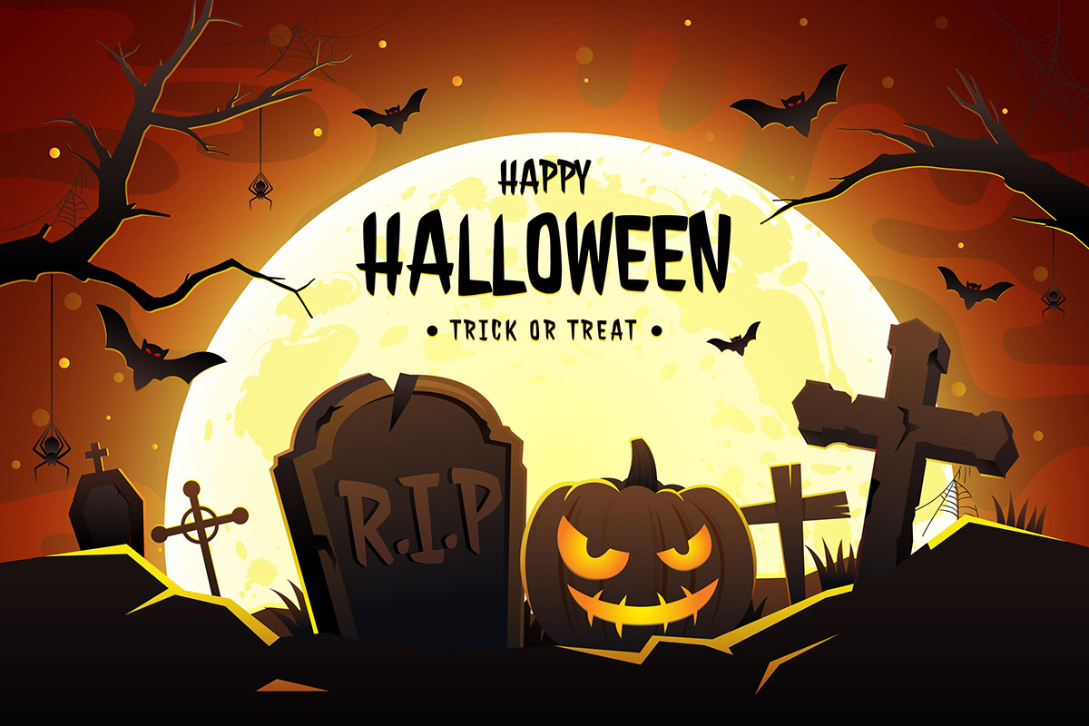 Banner halloween kinh dị file EPS và AI mẫu MB153