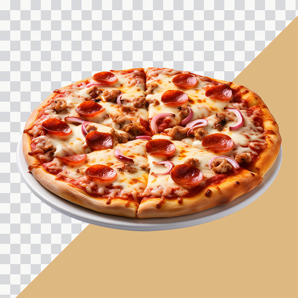 Hình minh họa bánh pizza nhân lạp xưởng file PSD - mẫu số 716