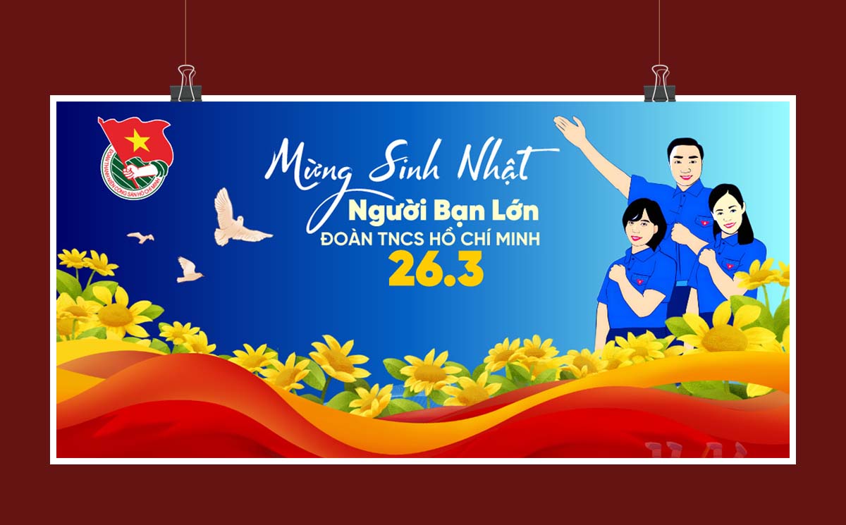 Backdrop mừng sinh nhật đoàn thanh niên Hồ Chí Minh - File corel số 1432025